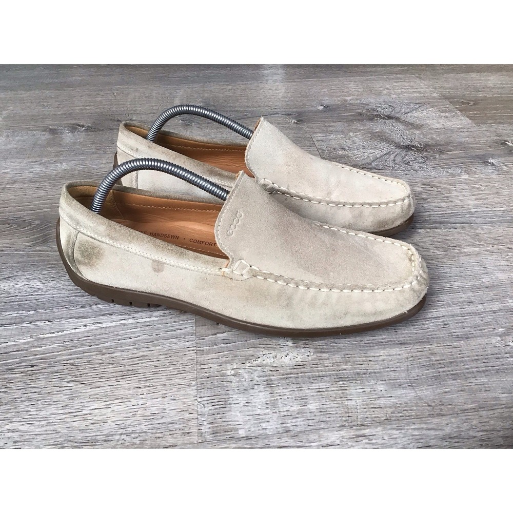 ECCO Tan Leather Driving Loafers Shoes Mens Size EURO 44 / 10.5 US